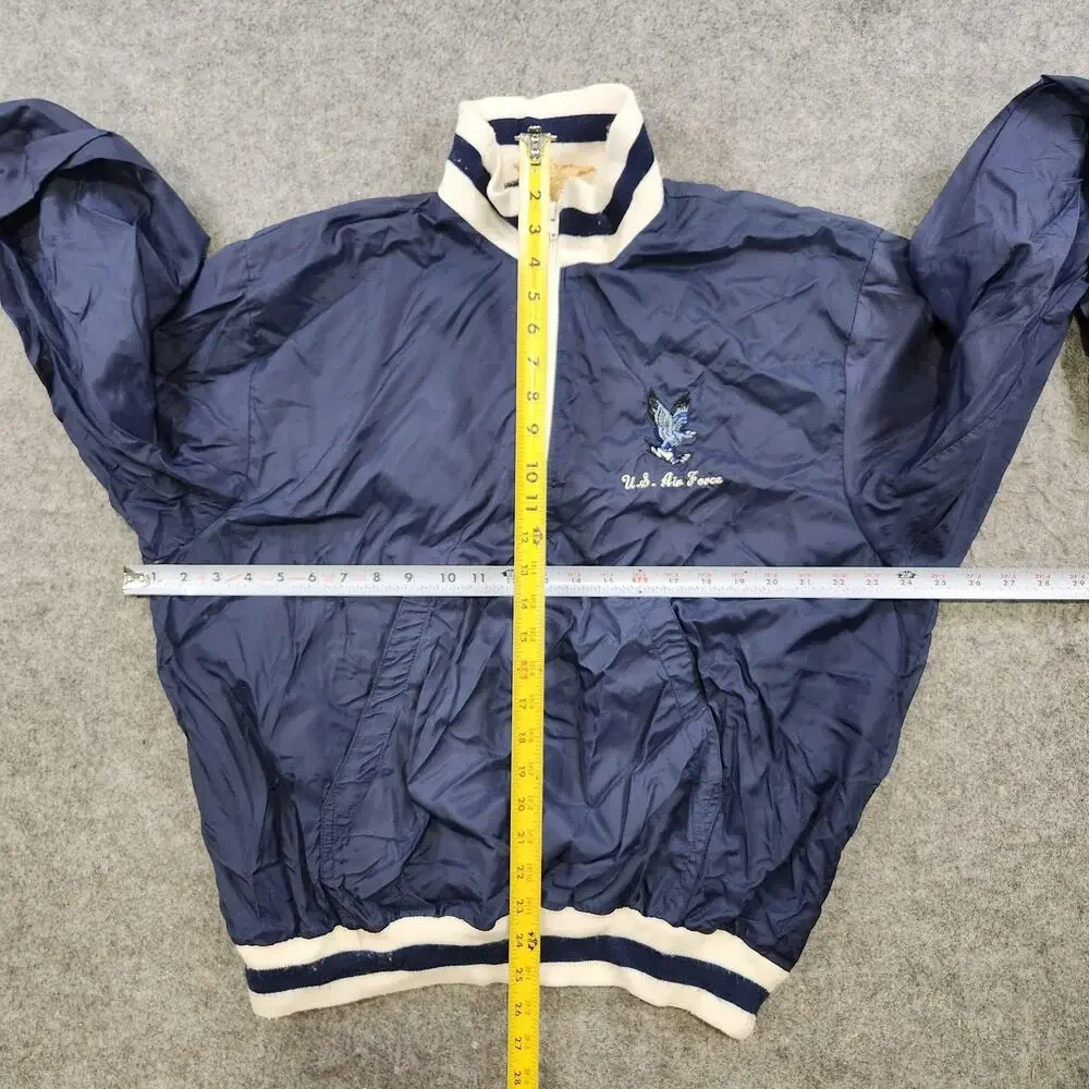 Vintage Logo 7 U.S. Air Force‎ Jacket Mens Large Nylon Pullover Striped 80s 90s